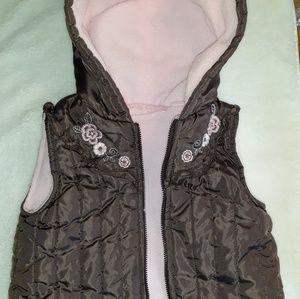 Brown and pink girls toddler vest